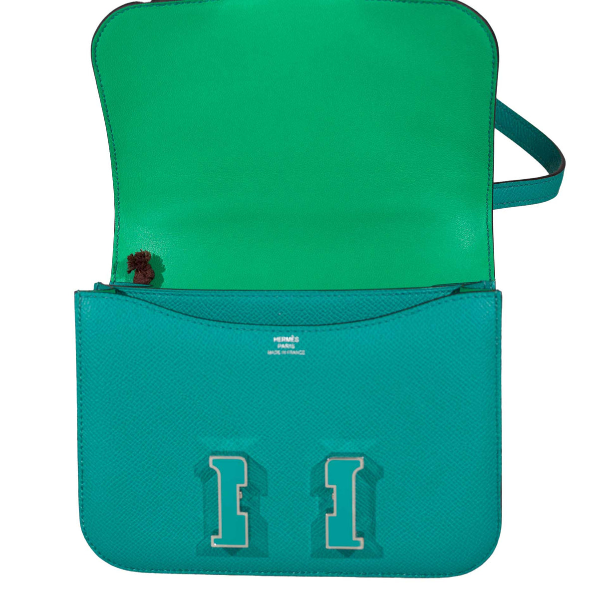 Hermes Constance 18 Blue Paon Verso Menthe Epsom Palladium Hardware Hermes