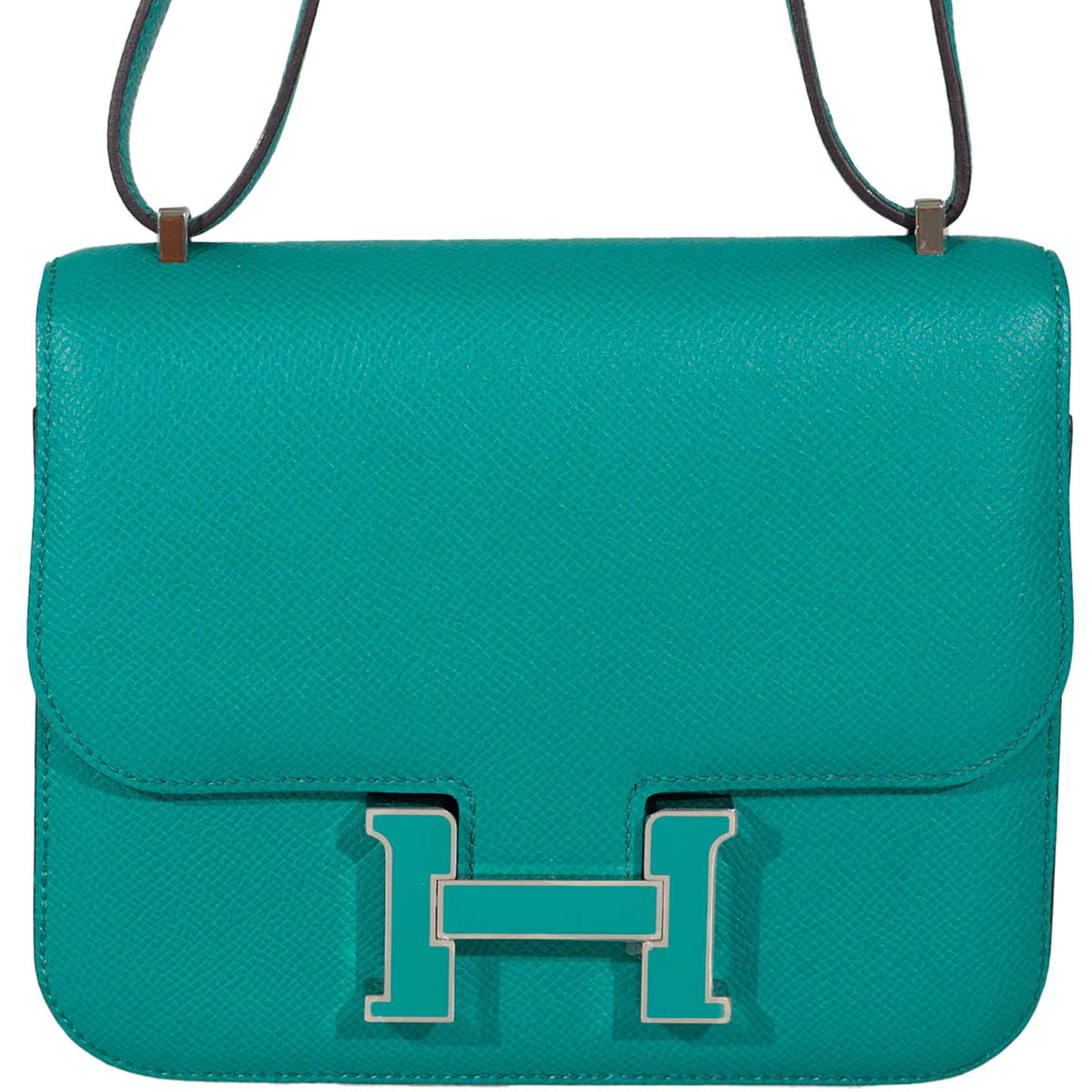 Hermes Constance 18 Blue Paon Verso Menthe Epsom Palladium Hardware Hermes