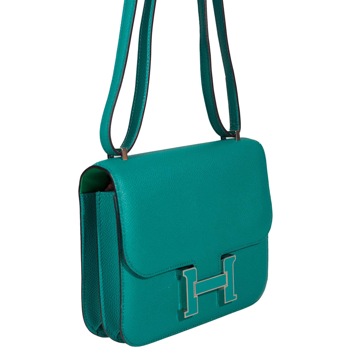 Hermes Constance 18 Blue Paon Verso Menthe Epsom Palladium Hardware Hermes