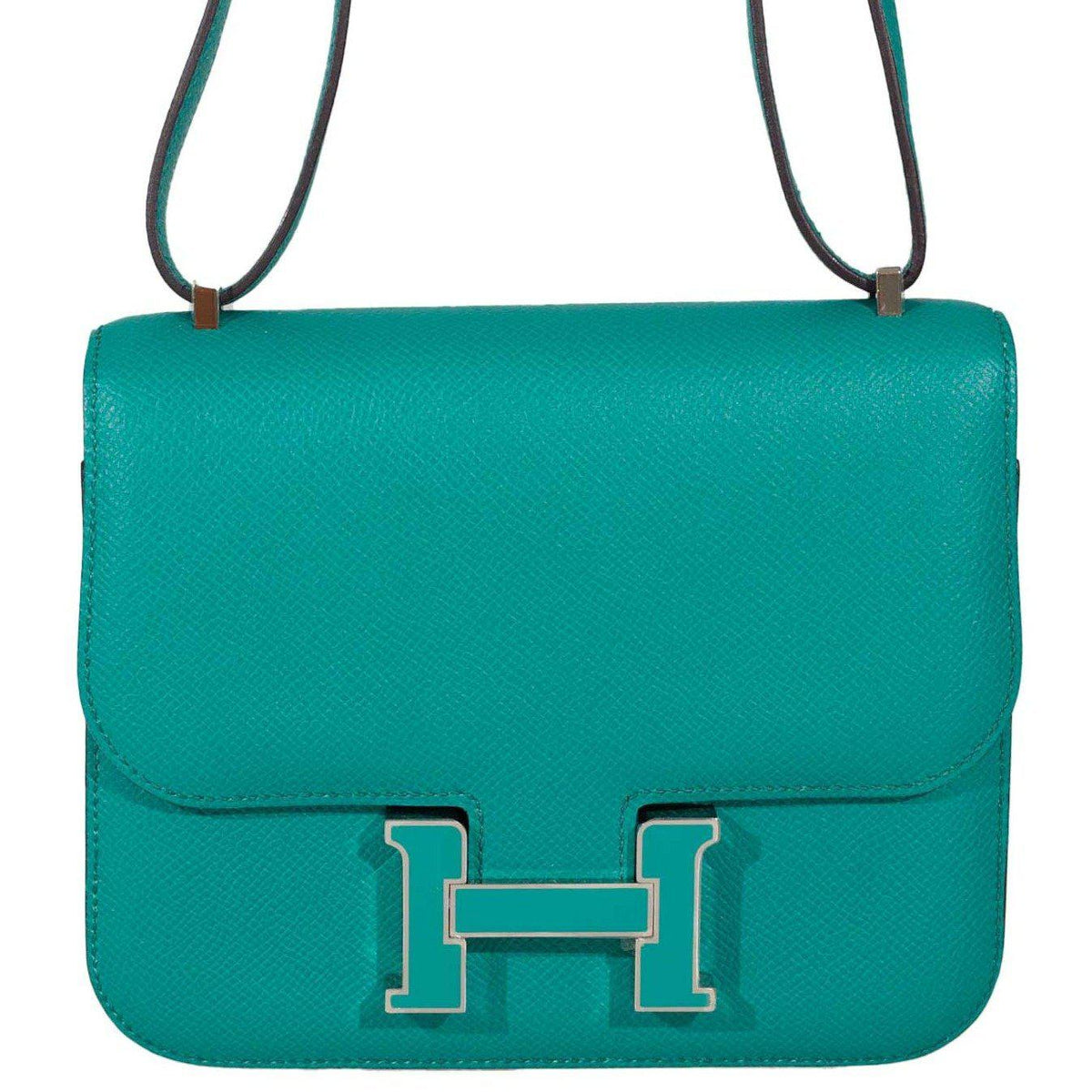 Hermes Constance 18 Blue Paon Verso Menthe Epsom Palladium Hardware Hermes
