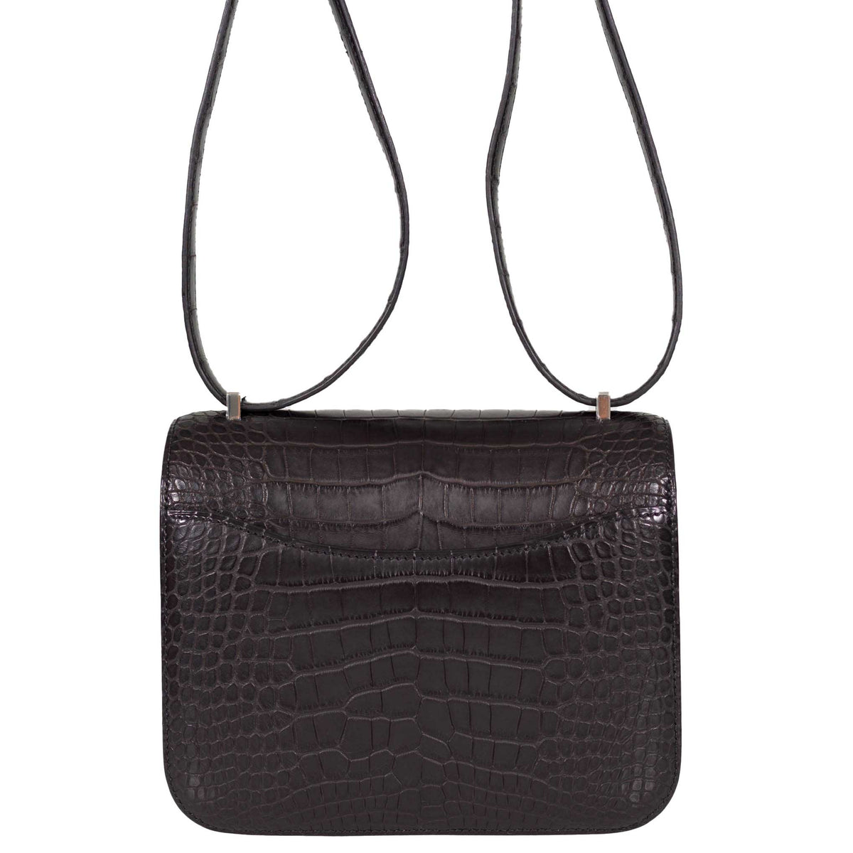 Hermes Constance 18 Mini Black Noir Matte Alligator with Lizard Buckle Palladium Hardware Hermes