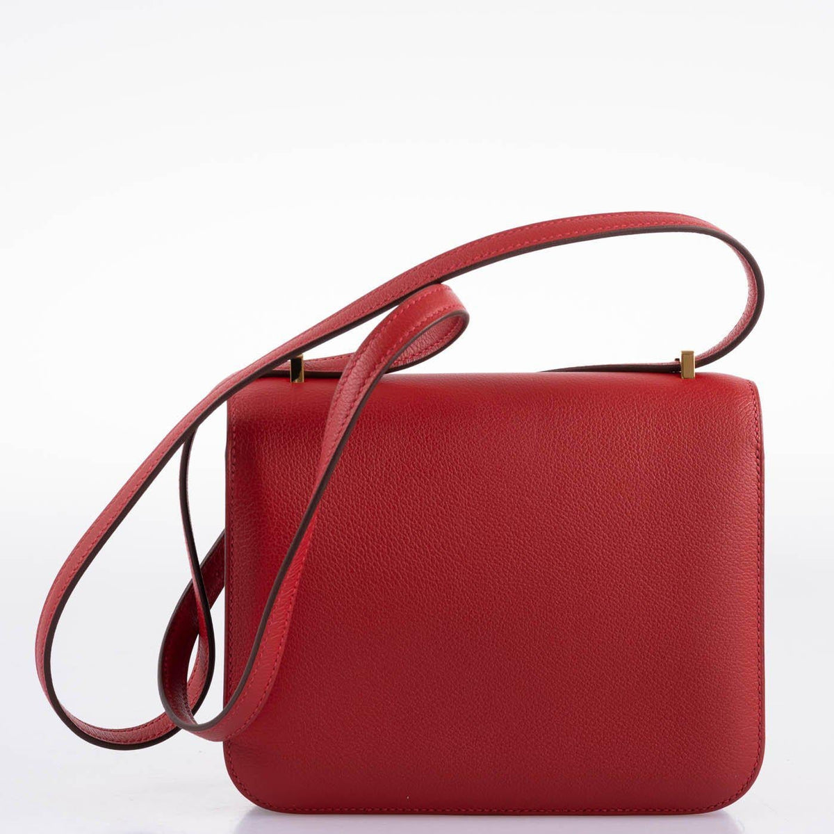 Hermes Constance 18 Rouge Casaque Tadelakt leather Gold Hardware Hermes
