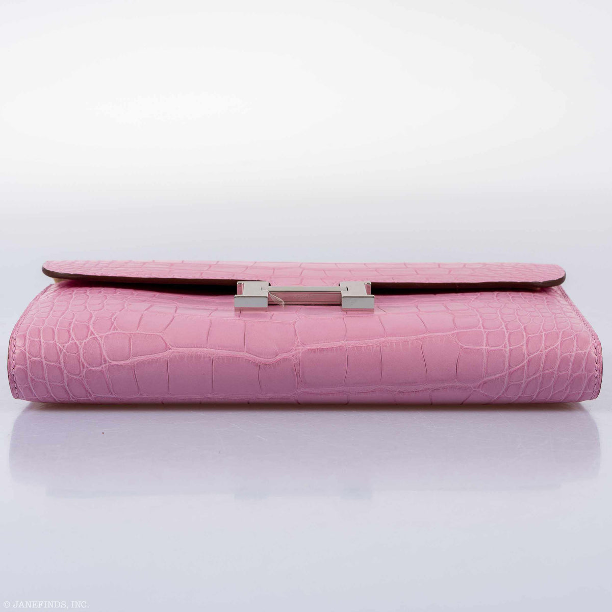 Hermes Constance Long Wallet Bubblegum Pink 5P Matte Alligator Palladium Hardware Hermes