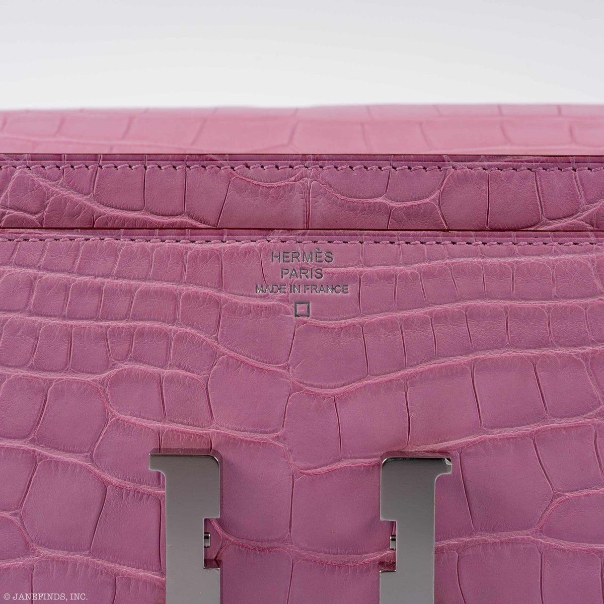 Hermes Constance Long Wallet Bubblegum Pink 5P Matte Alligator Palladium Hardware Hermes