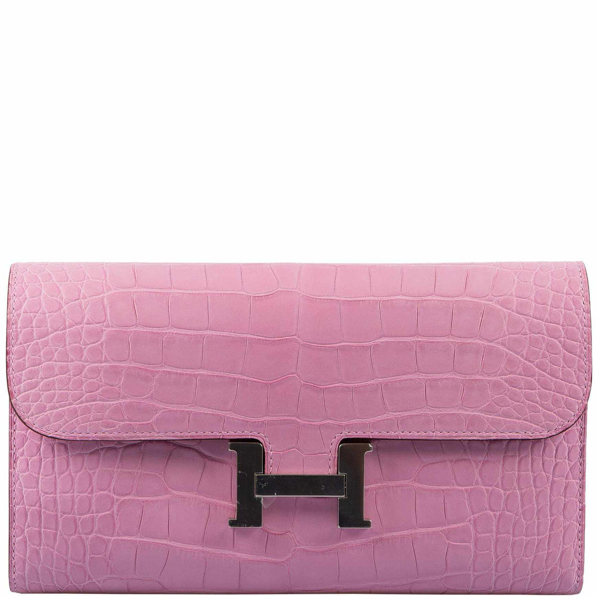 Hermes Constance Long Wallet Bubblegum Pink 5P Matte Alligator Palladium Hardware Hermes