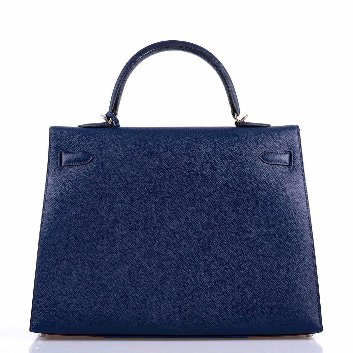 Hermes Flag Kelly 35 Sellier Blue Saphir & Rouge H Epsom Palladium Hardware Hermes