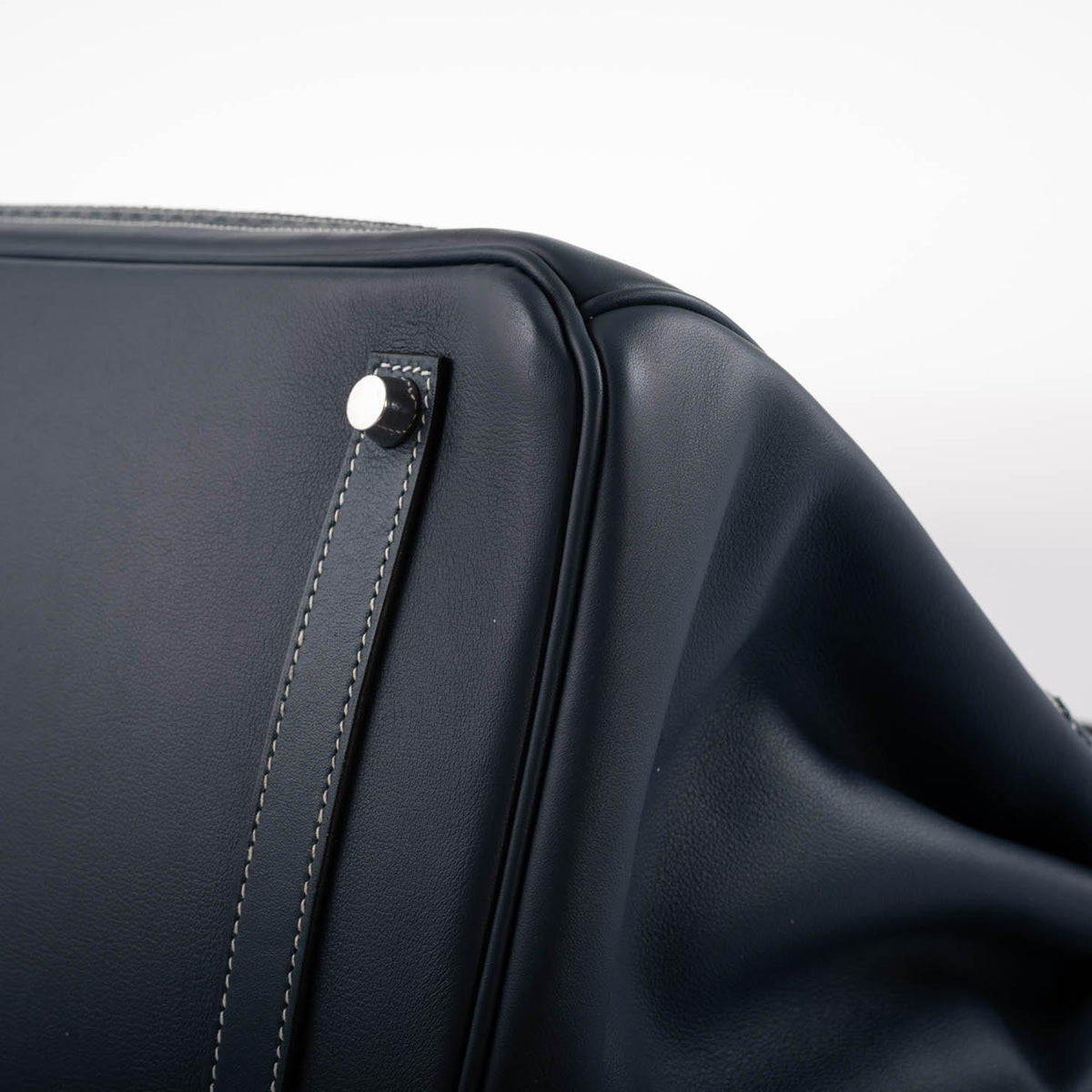 Hermes Ghillies Birkin 35 Blue de Prusse Swift & Toile with Palladium Hardware Hermes