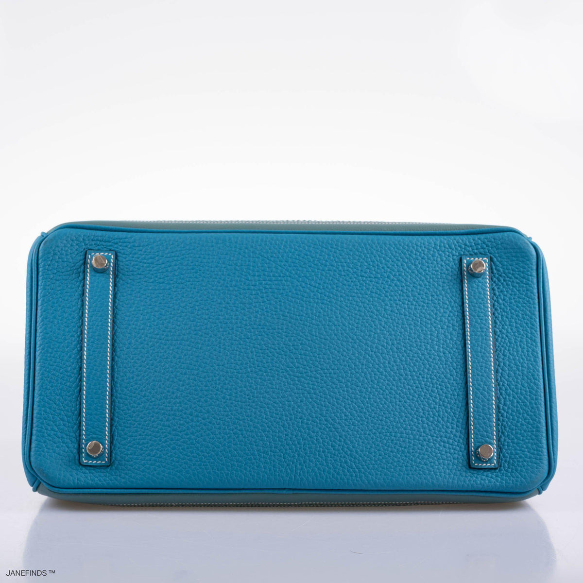 Hermes Ghillies Birkin 35 Ciel Doblis, Turquoise Togo & Blue Jean Swift with Palladium Hardware Hermes