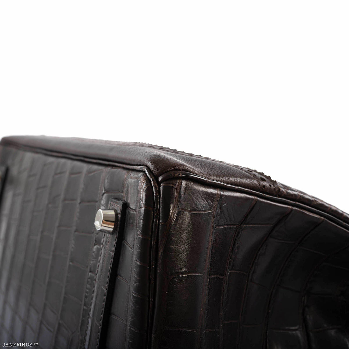 Hermes Ghillies Birkin 35 Matte Ebene Alligator & Swift with Palladium Hardware Hermes