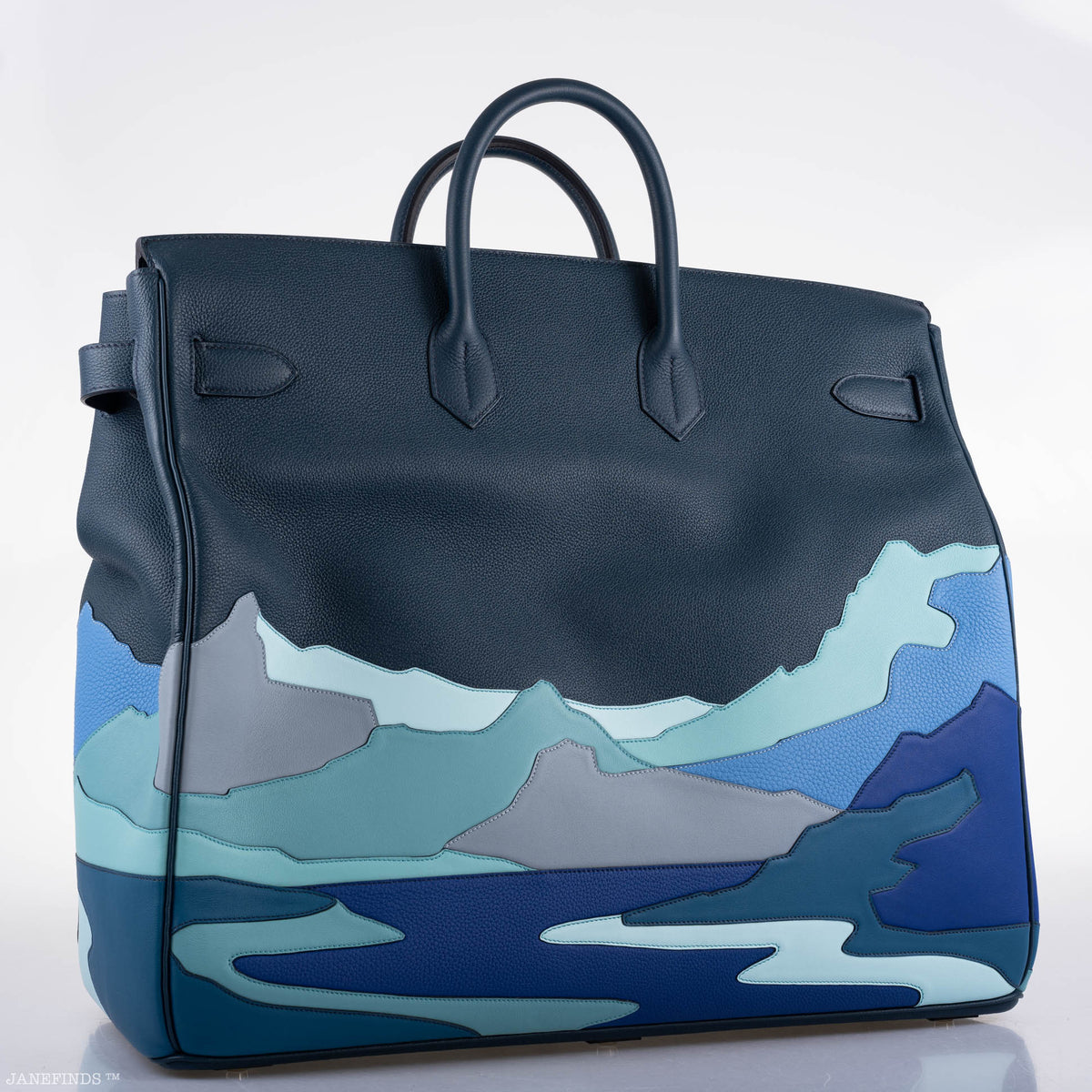 Hermes HAC Birkin 50 "Endless Road" Limited, Bleu de Prusse Togo Palladium Hardware Hermes