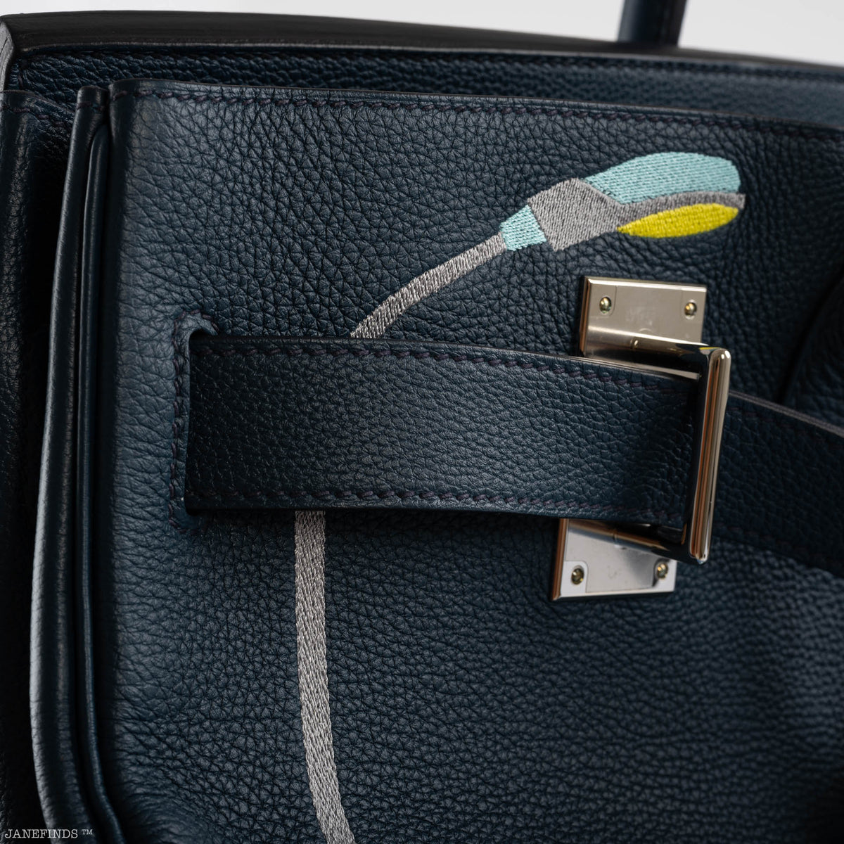 Hermes HAC Birkin 50 "Endless Road" Limited, Bleu de Prusse Togo Palladium Hardware Hermes