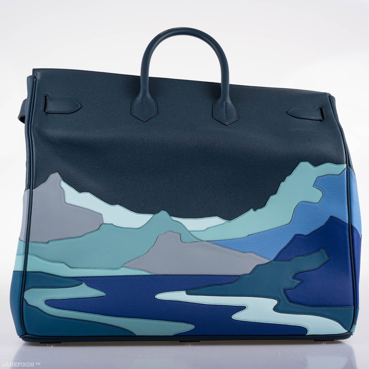 Hermes HAC Birkin 50 "Endless Road" Limited, Bleu de Prusse Togo Palladium Hardware Hermes