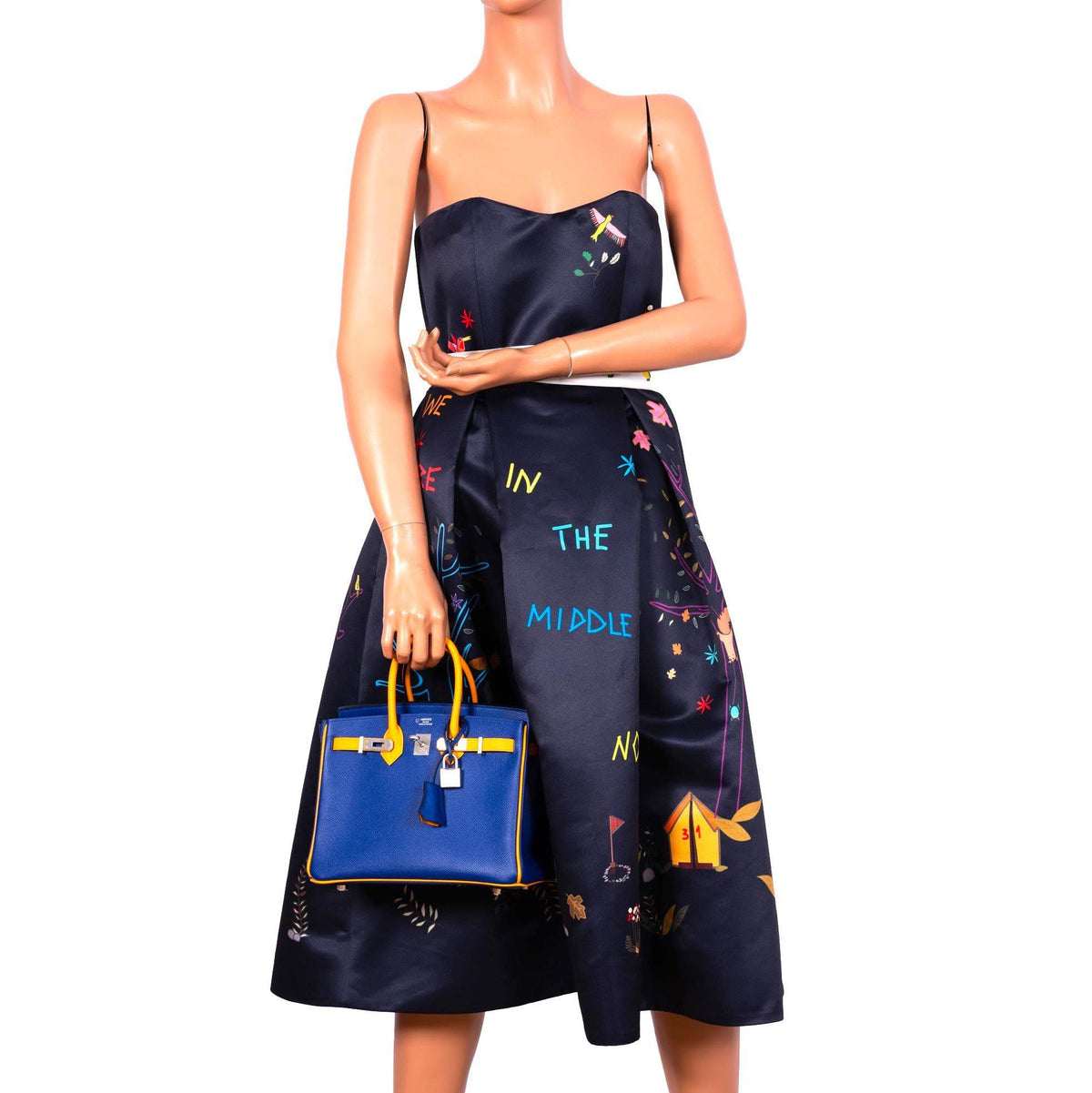 Hermes HSS Birkin 25 Jaune D’Or & Blue Electric Epsom Brushed Palladium Hardware Hermes
