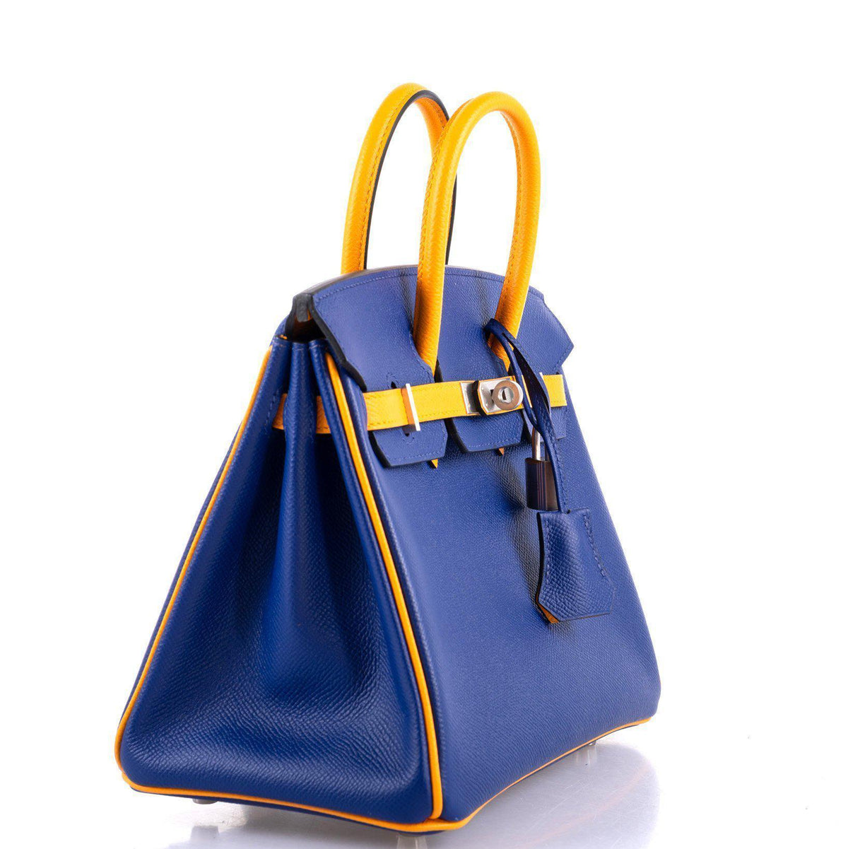 Hermes HSS Birkin 25 Jaune D’Or & Blue Electric Epsom Brushed Palladium Hardware Hermes