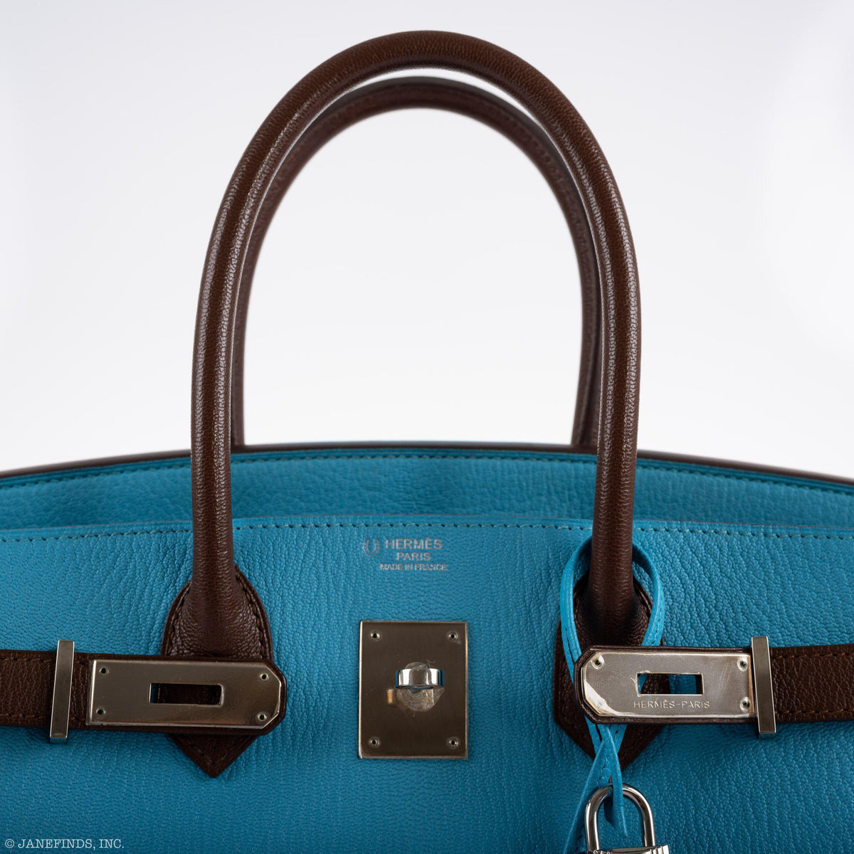 Hermes HSS Birkin 30 Blue Aztec & Havane Chevre with Palladium Hardware Hermes