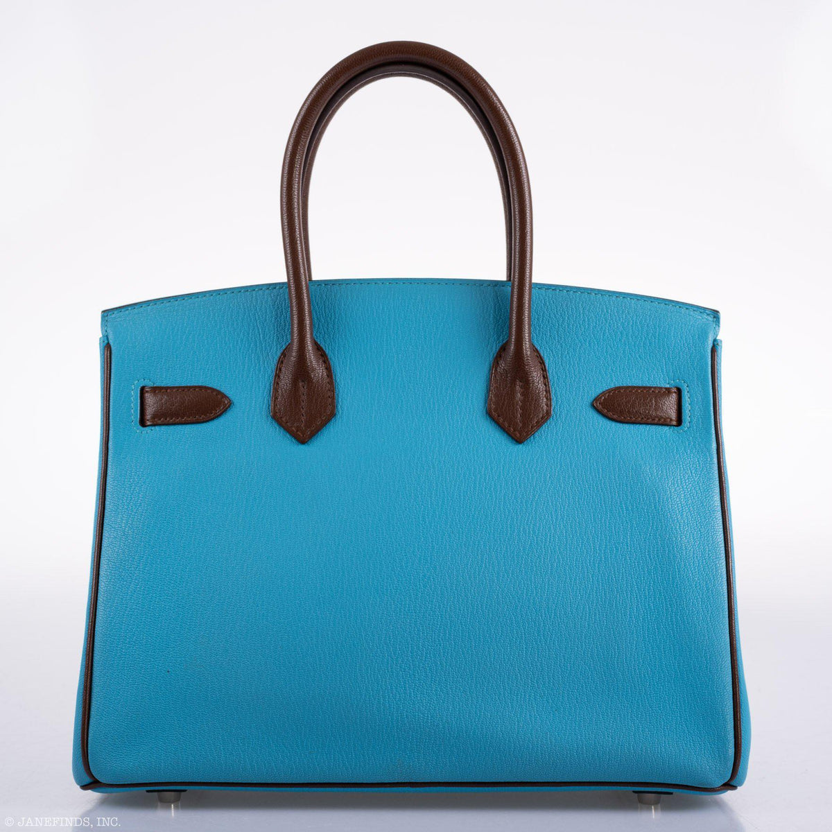 Hermes HSS Birkin 30 Blue Aztec & Havane Chevre with Palladium Hardware Hermes