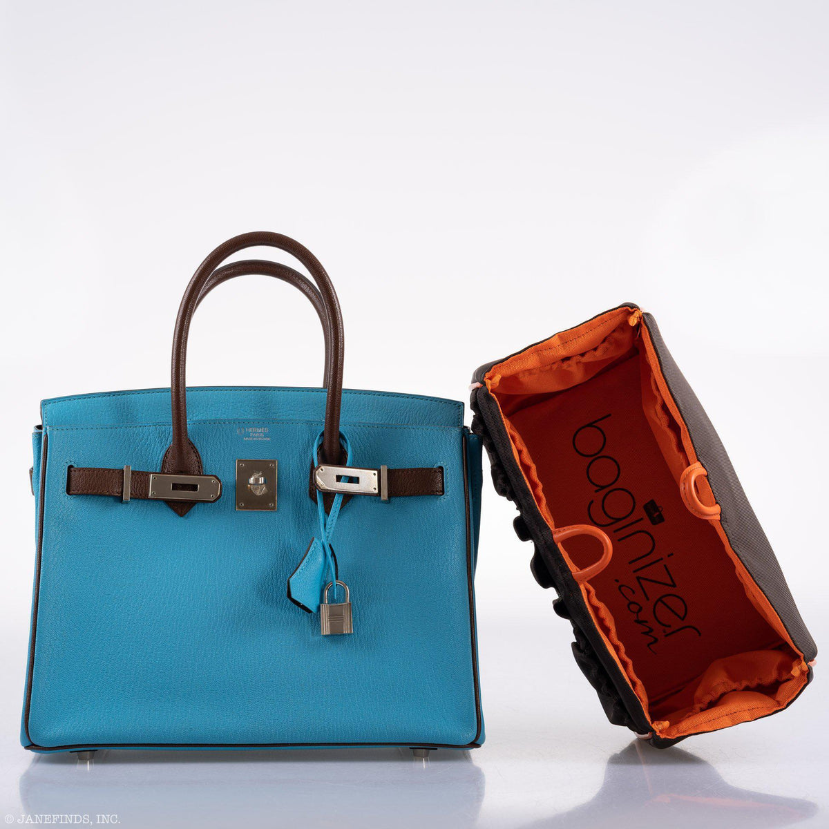 Hermes HSS Birkin 30 Blue Aztec & Havane Chevre with Palladium Hardware Hermes