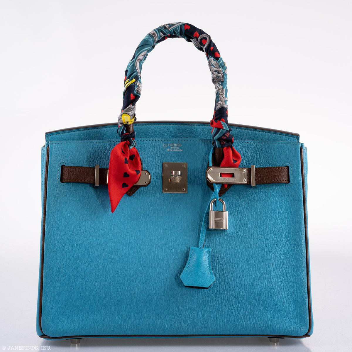 Hermes HSS Birkin 30 Blue Aztec & Havane Chevre with Palladium Hardware Hermes
