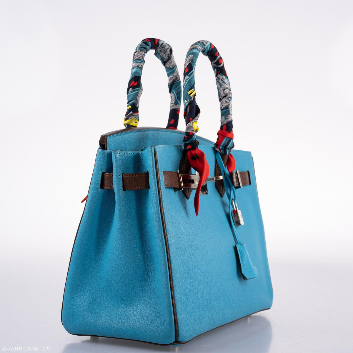 Hermes HSS Birkin 30 Blue Aztec & Havane Chevre with Palladium Hardware Hermes