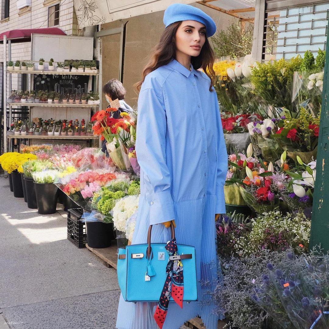 Hermes HSS Birkin 30 Blue Aztec & Havane Chevre with Palladium Hardware Hermes