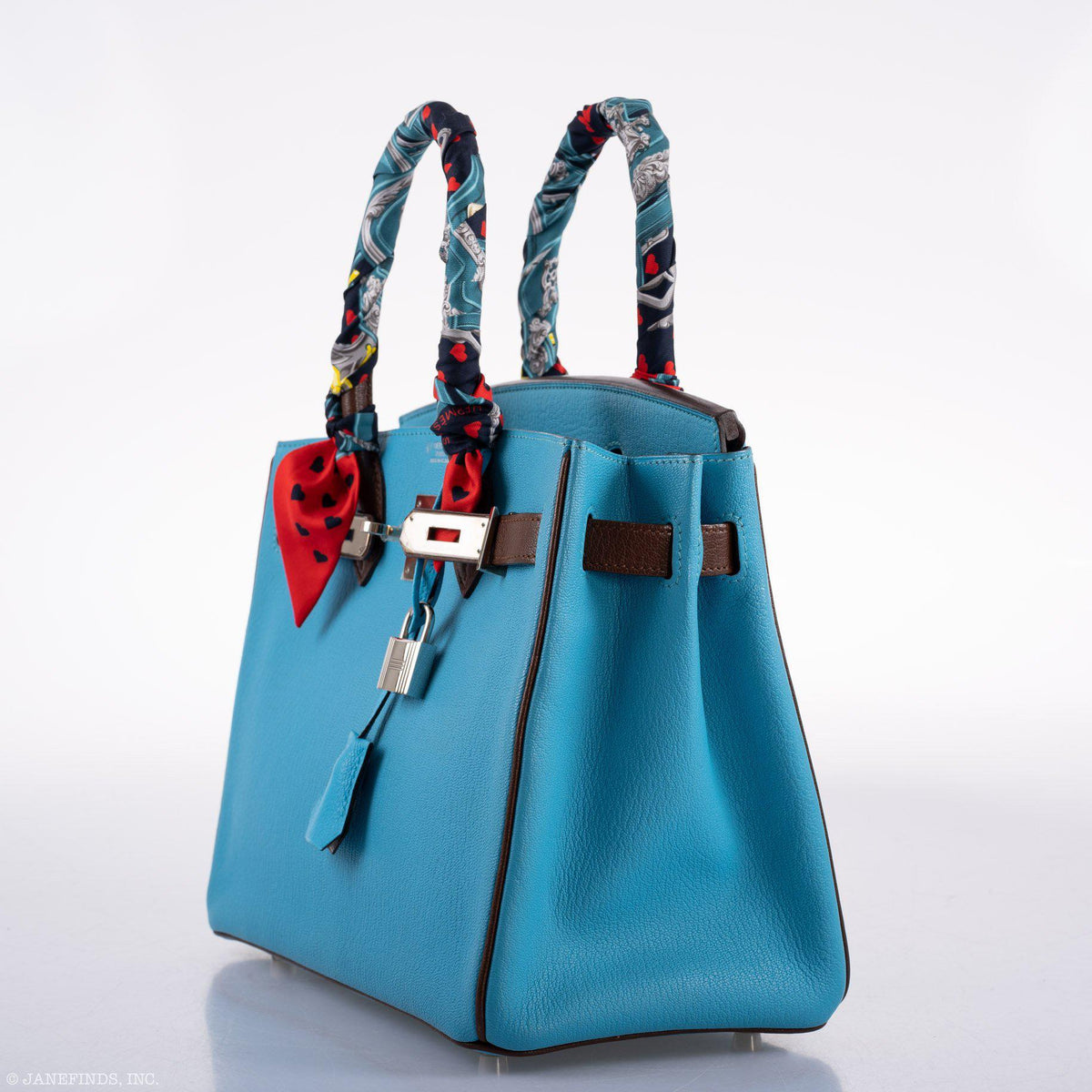 Hermes HSS Birkin 30 Blue Aztec & Havane Chevre with Palladium Hardware Hermes