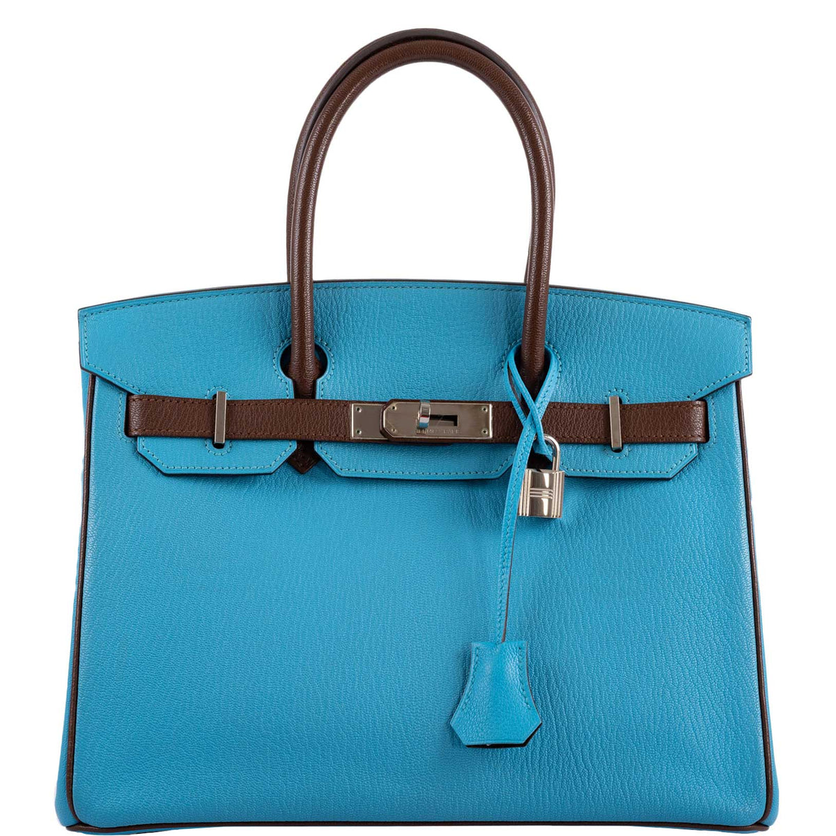 Hermes HSS Birkin 30 Blue Aztec & Havane Chevre with Palladium Hardware Hermes