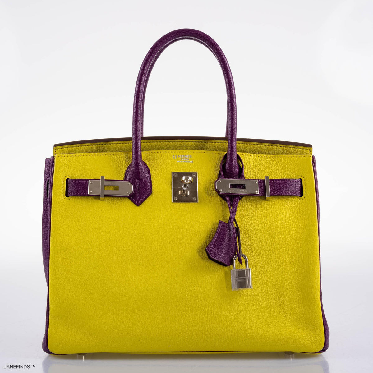 Hermes HSS Birkin 30 Lime & Anemone Chevre leather Gold Hardware Hermes