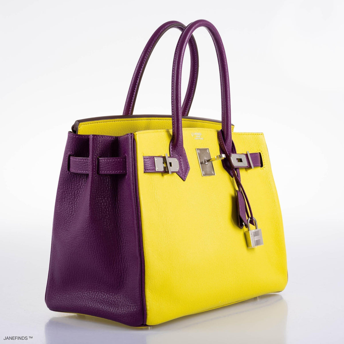 Hermes HSS Birkin 30 Lime & Anemone Chevre leather Gold Hardware Hermes