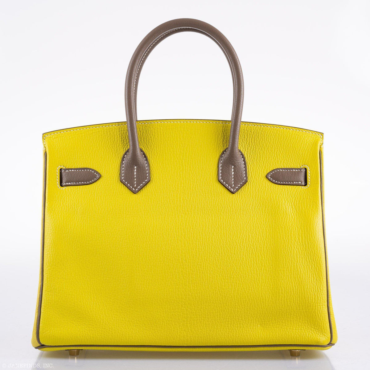 Hermes HSS Birkin 30 Lime & Etoupe Chevre with Gold Hardware Hermes