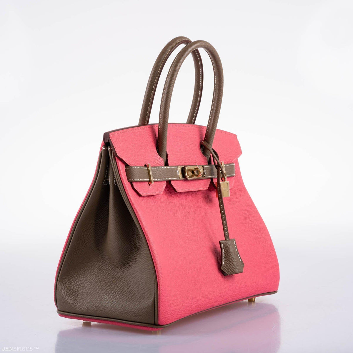 Hermes HSS Birkin 30 Rose Azalee & Etoupe Epsom with Permabrass Hardware Hermes