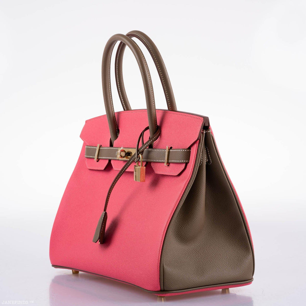 Hermes HSS Birkin 30 Rose Azalee & Etoupe Epsom with Permabrass Hardware Hermes