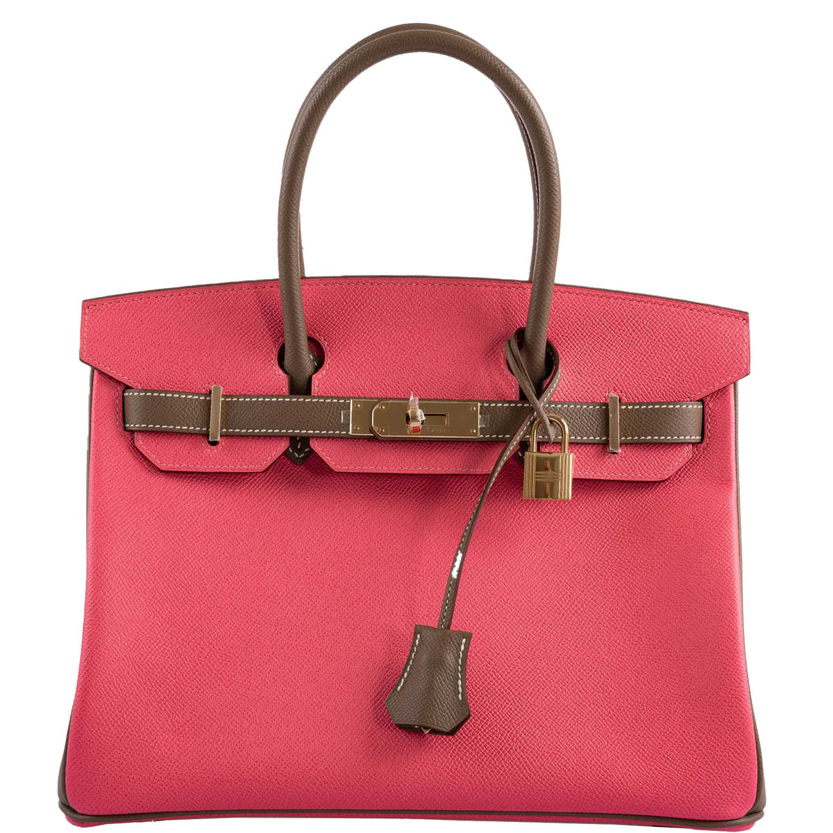 Hermes HSS Birkin 30 Rose Azalee & Etoupe Epsom with Permabrass Hardware Hermes