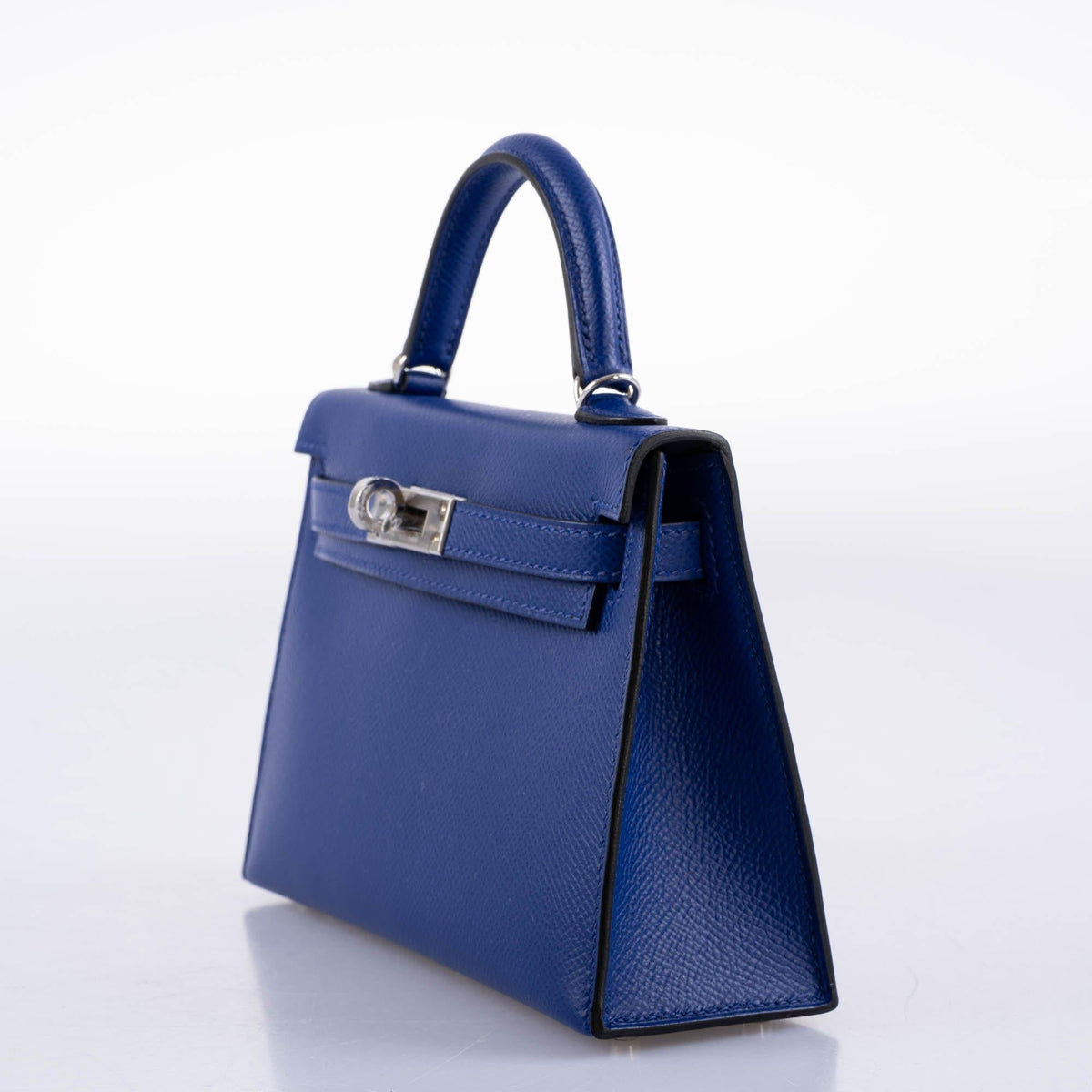 Hermes HSS Kelly 20 Mini II Sellier Blue Electric & Black Interior Epsom Palladium Hermes