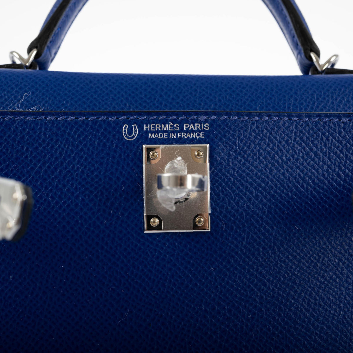 Hermes HSS Kelly 20 Mini II Sellier Blue Electric & Black Interior Epsom Palladium Hermes