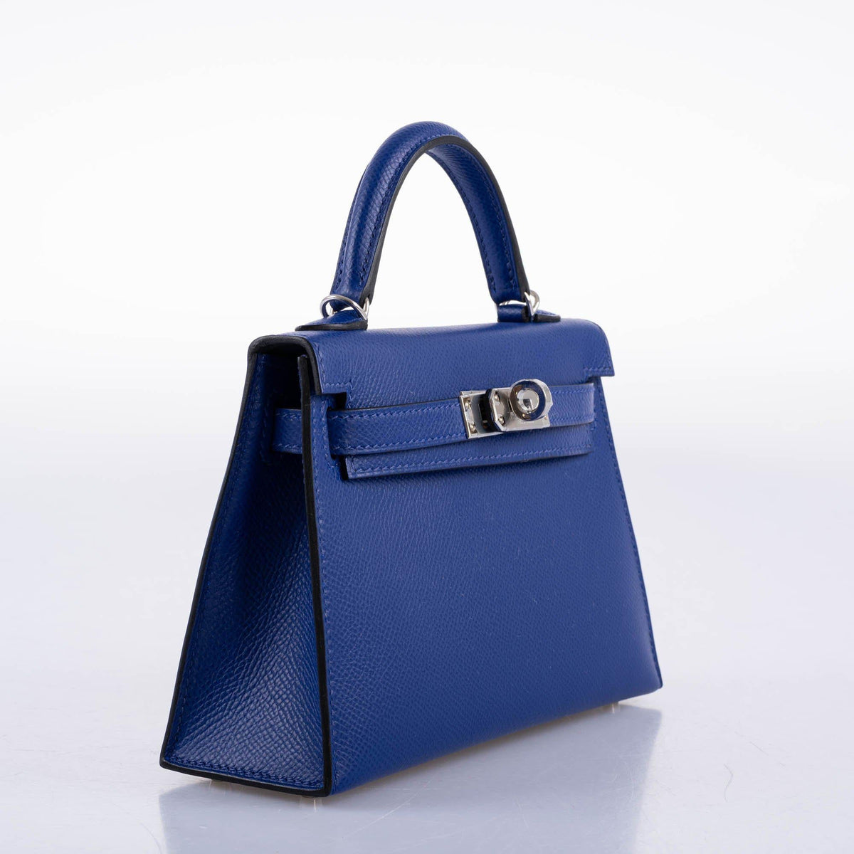 Hermes HSS Kelly 20 Mini II Sellier Blue Electric & Black Interior Epsom Palladium Hermes