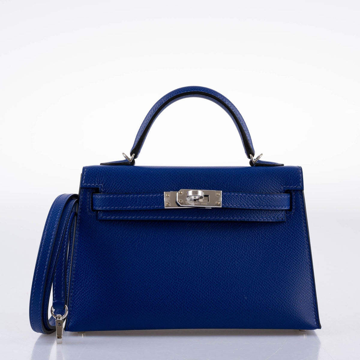 Hermes HSS Kelly 20 Mini II Sellier Blue Electric & Black Interior Epsom Palladium Hermes