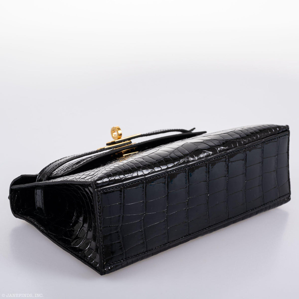Hermes JPG Kelly Pochette Black Alligator with Gold Hardware Hermes