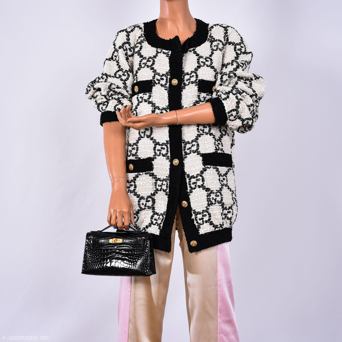 Hermes JPG Kelly Pochette Black Alligator with Gold Hardware Hermes