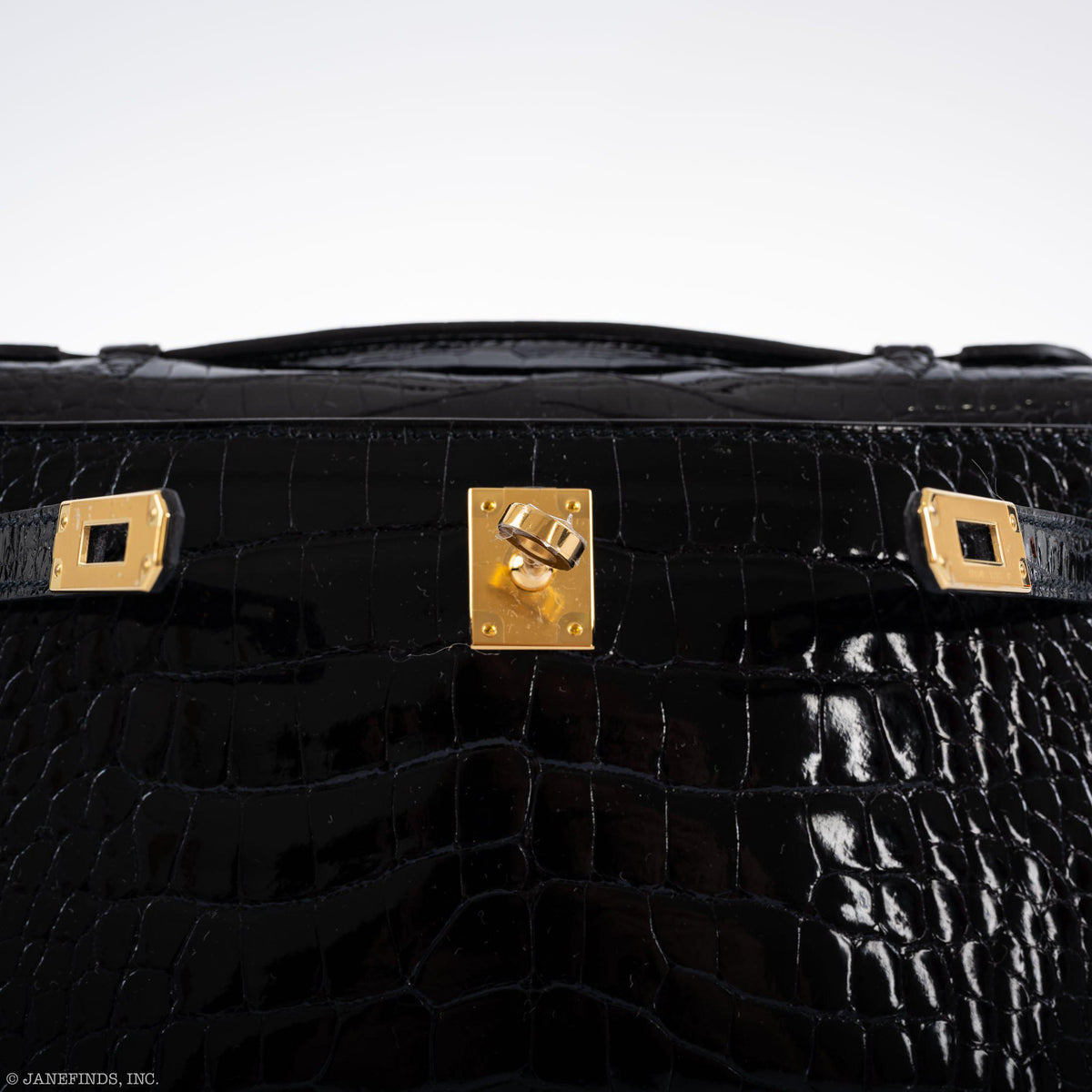 Hermes JPG Kelly Pochette Black Alligator with Gold Hardware Hermes