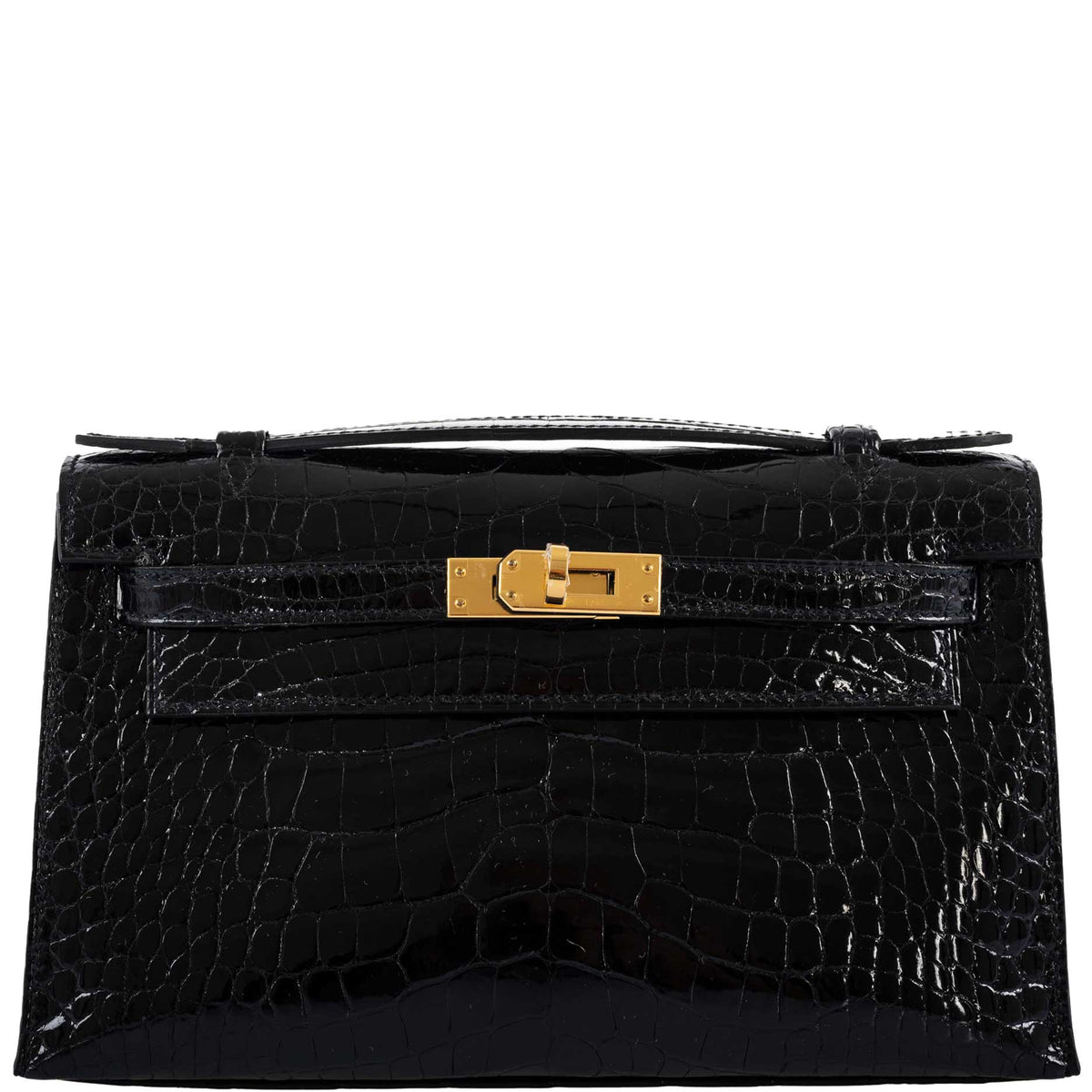 Hermes JPG Kelly Pochette Black Alligator with Gold Hardware Hermes