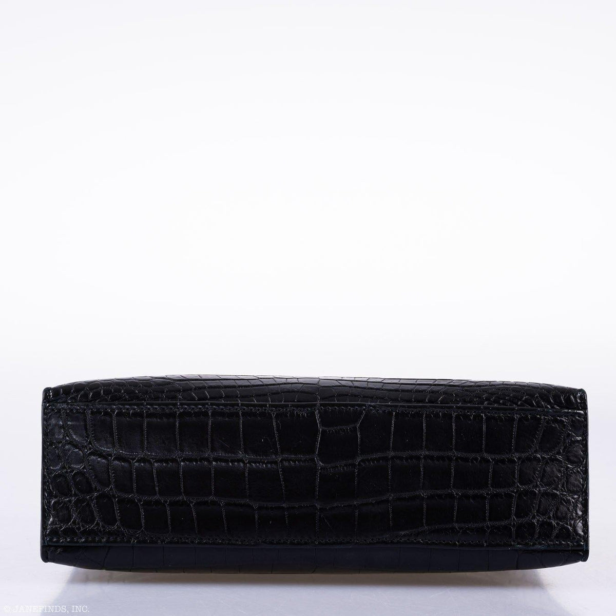 Hermes JPG Kelly Pochette Black Matte Niloticus Crocodile Palladium Hardware Hermes