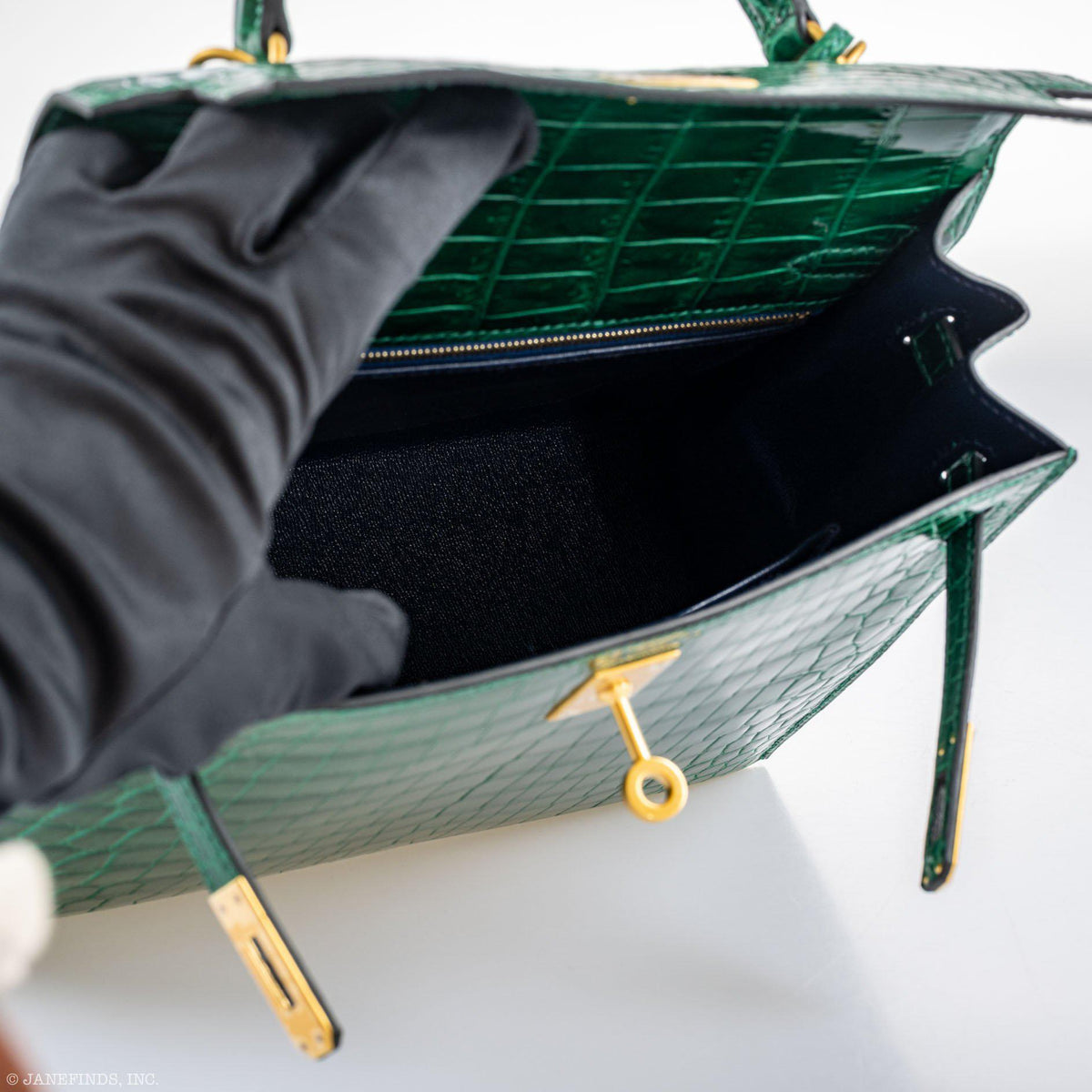 Hermes JPG Kelly Pochette Cactus Alligator with Gold Hardware Hermes
