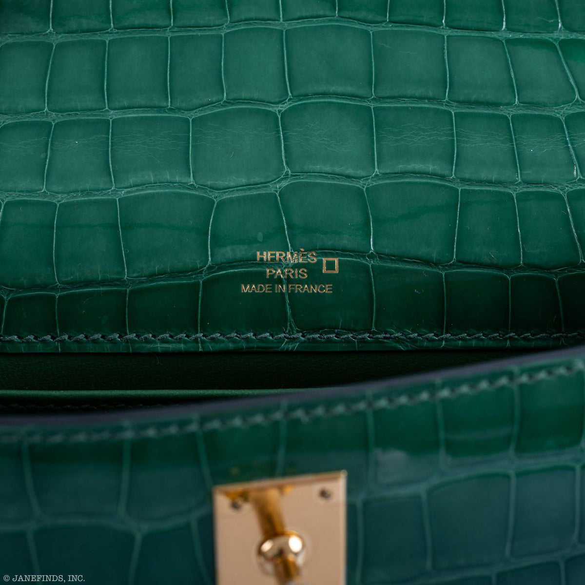 Hermes JPG Kelly Pochette Cactus Alligator with Gold Hardware Hermes
