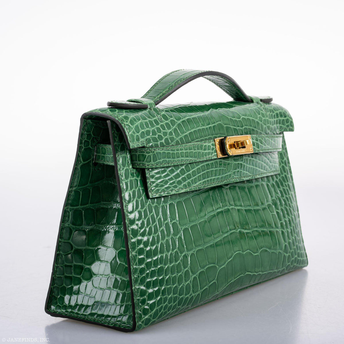Hermes JPG Kelly Pochette Cactus Alligator with Gold Hardware Hermes