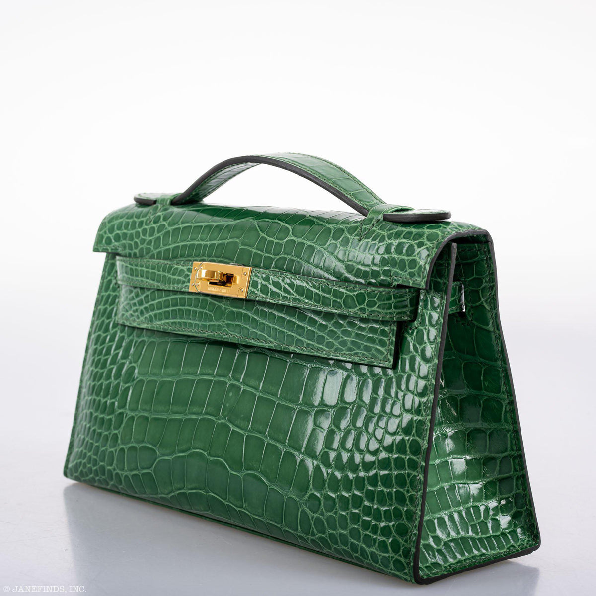 Hermes JPG Kelly Pochette Cactus Alligator with Gold Hardware Hermes