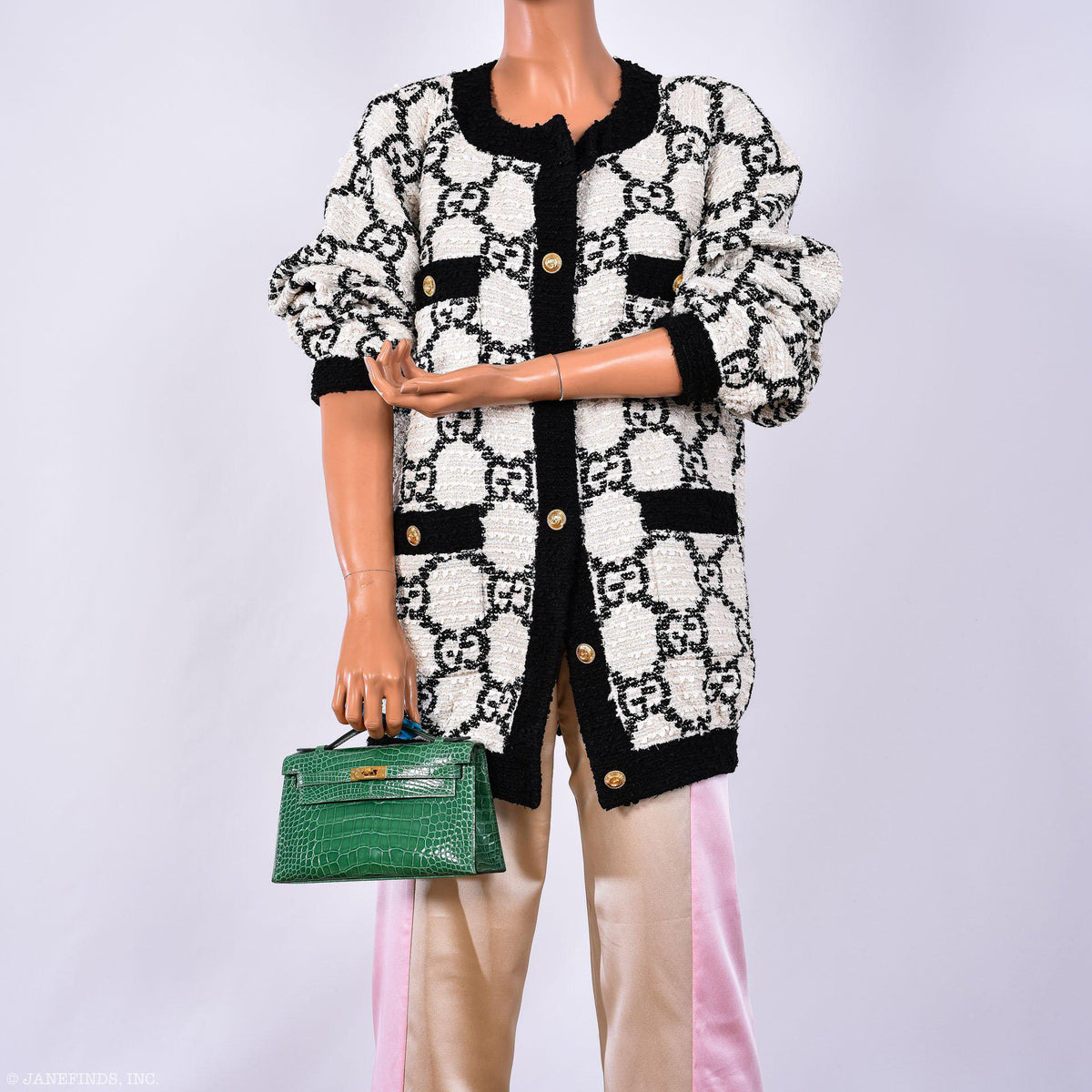 Hermes JPG Kelly Pochette Cactus Alligator with Gold Hardware Hermes