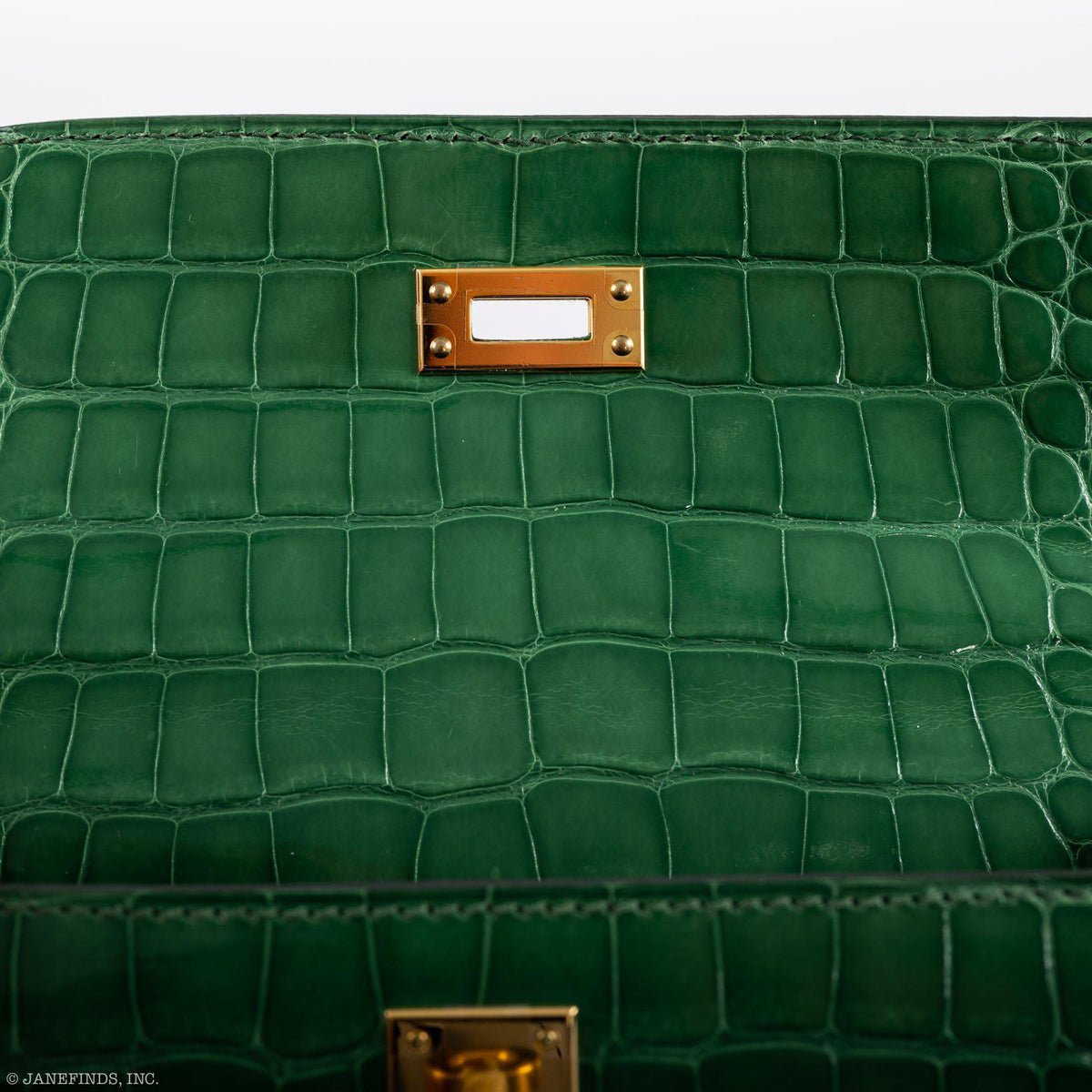 Hermes JPG Kelly Pochette Cactus Alligator with Gold Hardware Hermes