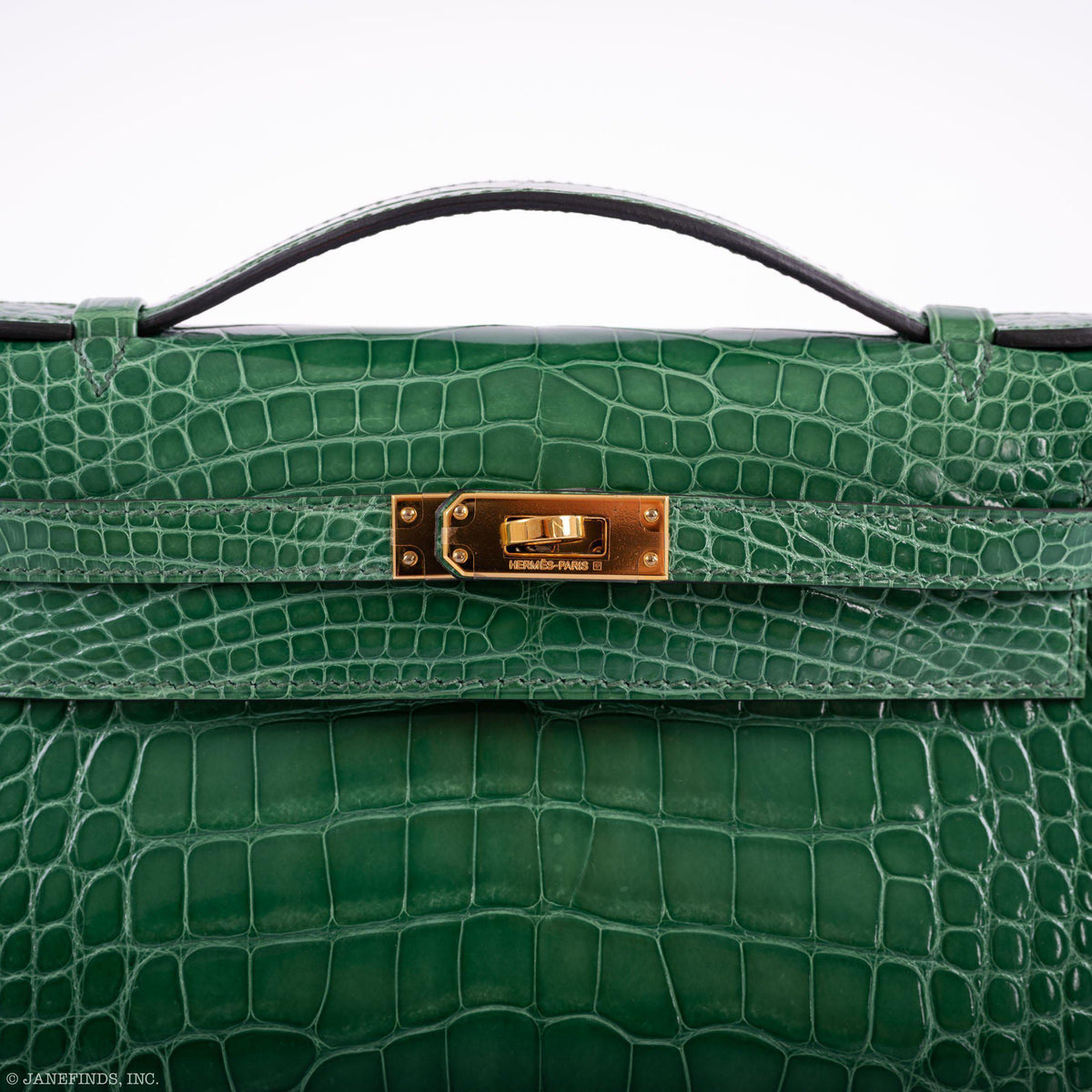 Hermes JPG Kelly Pochette Cactus Alligator with Gold Hardware Hermes