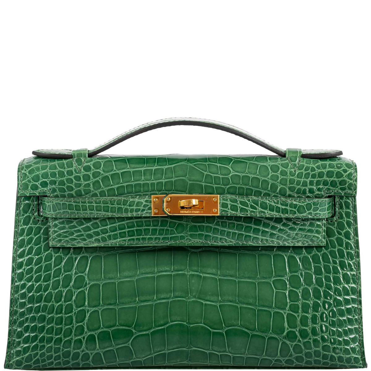 Hermes JPG Kelly Pochette Cactus Alligator with Gold Hardware Hermes