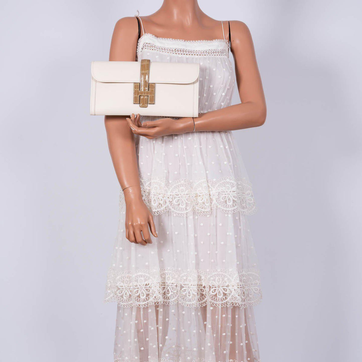 Hermes Jige Elan 29 Touch Nata Beige Swift Leather & Sable Alligator Hermes